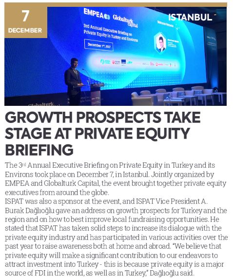 Growth Prospects Take Stage at Private Equity Briefing | Invest in Turkey / ISPAT Newsletter - Issue 47, January 2018