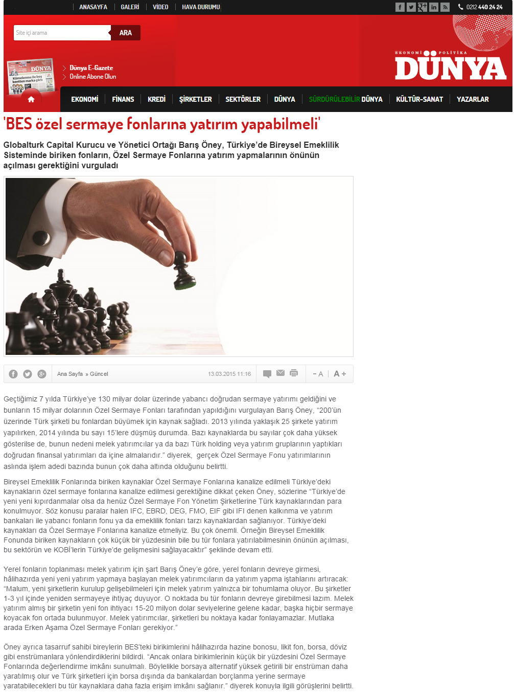 BES Özel Sermaye Fonlarına Yatırım Yapabilmeli | Dunya.com